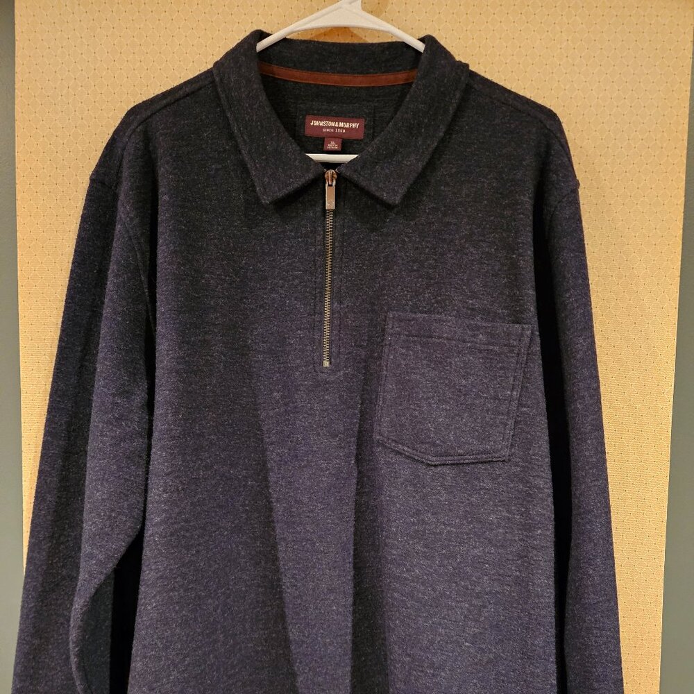 Johnston & Murphy Men's XL Quarter-Zip Collared Pullover Heathered